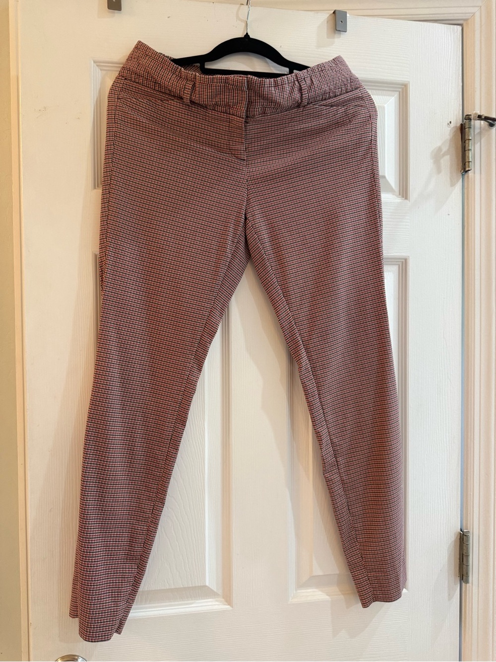 The Limited Red & Black Micro-Check Skinny Pants